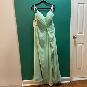 Mint green sleeveless maxi dress